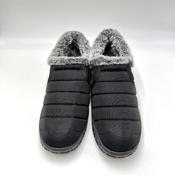 Minnetonka Womens Size 9 Black Quilted Gray Faux Fur Lined Boots‎ Booties Shoes - Picture 2 of 12